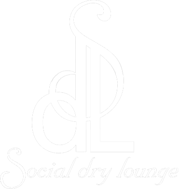 A black and white logo of the social dry lounge.